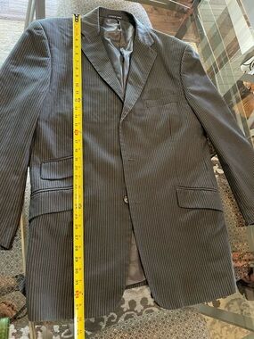 Men's Gray Pinstripe - 3pc 3 button Suit 44R
